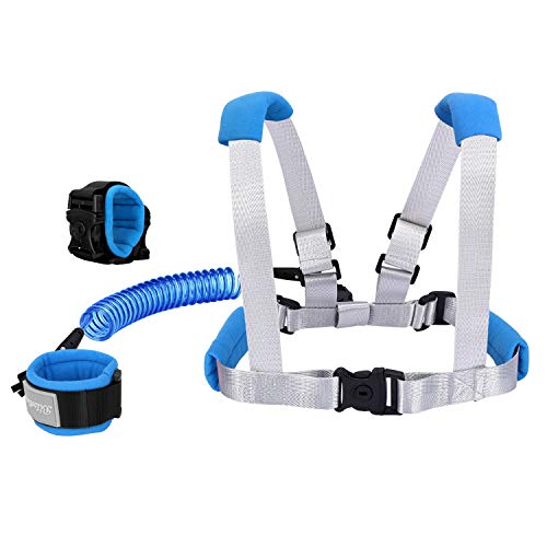 Blisstime 2 In 1 Toddler Leash - Anti Lost Wrist Link For Toddlers - Toddler Harness, Baby Leash, Leash For Toddlers, Wrist Leas