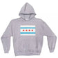 Pullover/Hooded Grey Sweatshirt-Chicago Flag XL