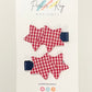 Gingham Stars Hair Clips