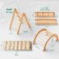 4in1 Montessori Climbing Set: Triangle Ladder + Climbing Arch + Slide Board & Cushion – Beige