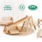 4in1 Montessori Climbing Set: Triangle Ladder + Climbing Arch + Slide Board & Cushion – Beige