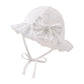 Jangannsa Baby Girl Sun Hat With Bowknot Bucket Hats For Infant Toddler Summer Sun Protection (White Small Flower, 44Cm)