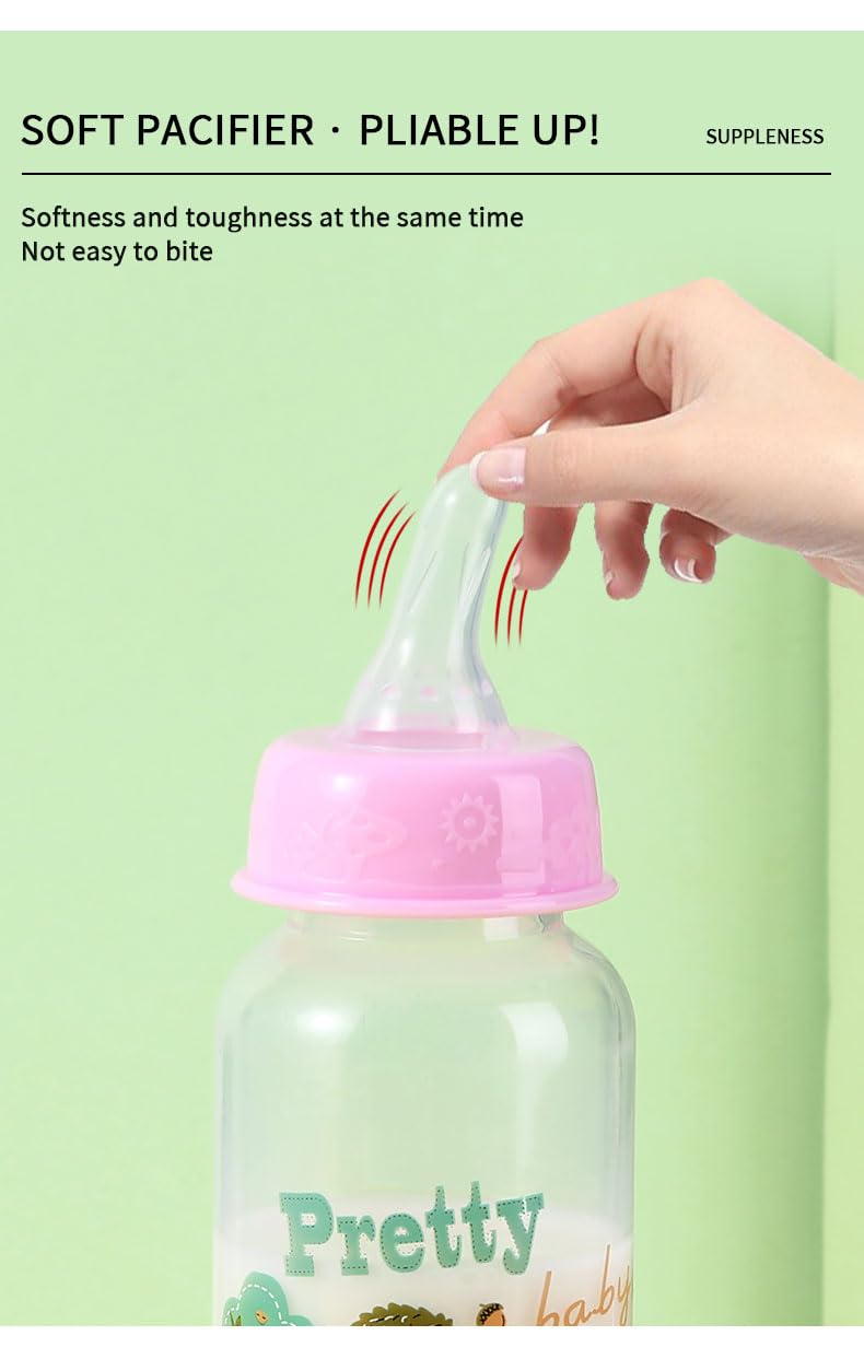 Pretty Baby, 4-Pack Anti-Colic Baby Bottles With Handles - 7.5Oz (220Ml) | Bpa-Free, Vented For Gas & Colic Relief, Breastfeedin