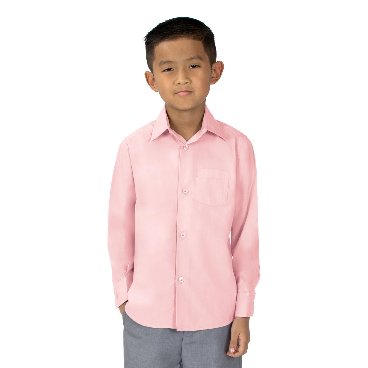 Spring Notion Baby Boys' Long Sleeve Dress Shirt 18M Pink