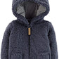 Carter'S Zip-Up Sherpa Cardigan Jacket, Navy Sherpa, Newborn, Blue (1N998010)