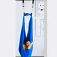 Dreamgym Doorway Sensory Swing Kit - Blue Compression Swing And Trapeze Bar With Red Gym Rings Combo