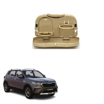 Stylish Foldable Compact Car Back Seat Tray for Food/ Drinks/ Cup/ Bottle Holder Universal Pack of 1 Suitable for Skoda Kushaq