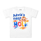 Arvesa Customised Baby Name My First Holi Baby T Shirt For Baby Boy And Baby Girl White Cotton 024 Months Design No 2122 My Fir