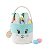 Easter Basket Cute Bunny Baskets Personalized Rabbit Bucket With Folding Handle For Egg Hunting, Embroidered Easter Bag Woven Co