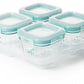 Oxo Tot Glass Baby Blocks Food Storage Containers, Teal, 4 Oz