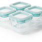 Oxo Tot Glass Baby Blocks Food Storage Containers, Teal, 4 Oz