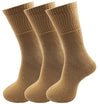 Rc. Royal Class MenS Cotton Terry Towel Calf Length Khaki Socks (Pack Of 3 Pairs)