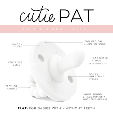 Ryan & Rose Cutie Pat All-In-One Pacifier And Teether Massaging Teething Ring And Hideaway Binky For Growing Babies (Canvas (3 P