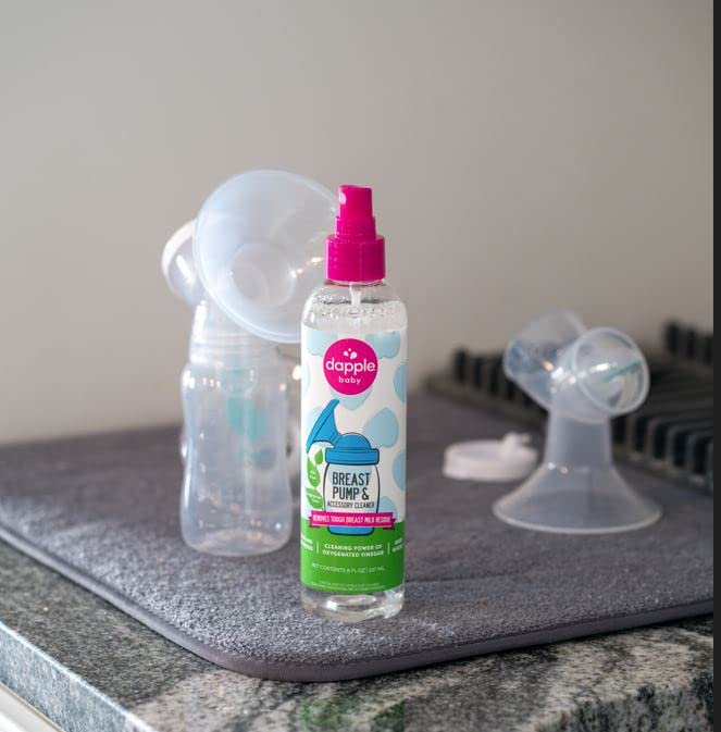 Dapple Breast Pump Cleaner Spray Baby, 8 Fl Oz Bottle, Unscented, Plant Based & Hypoallergenic - Removes Milk Residue - Easy Rin