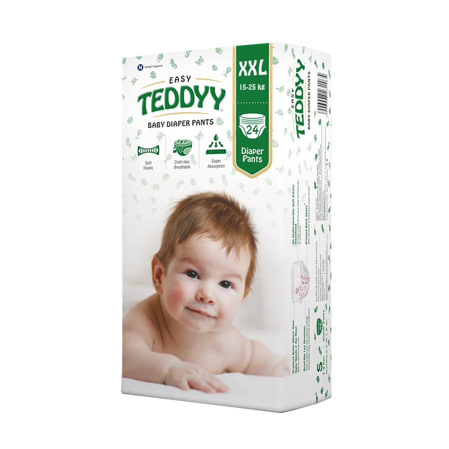 Teddyy Easy Baby Xxl Size Diaper Pant Style | 24 Count (Double Extra Large) | 1525 Kgs (Pack Of 1) | Long Protection Hours | An