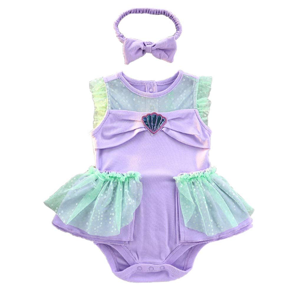 NEWEPIE Baby Girls Princess Costume Halloween Outifts Birthday Romper Tutu Dress w/Headband