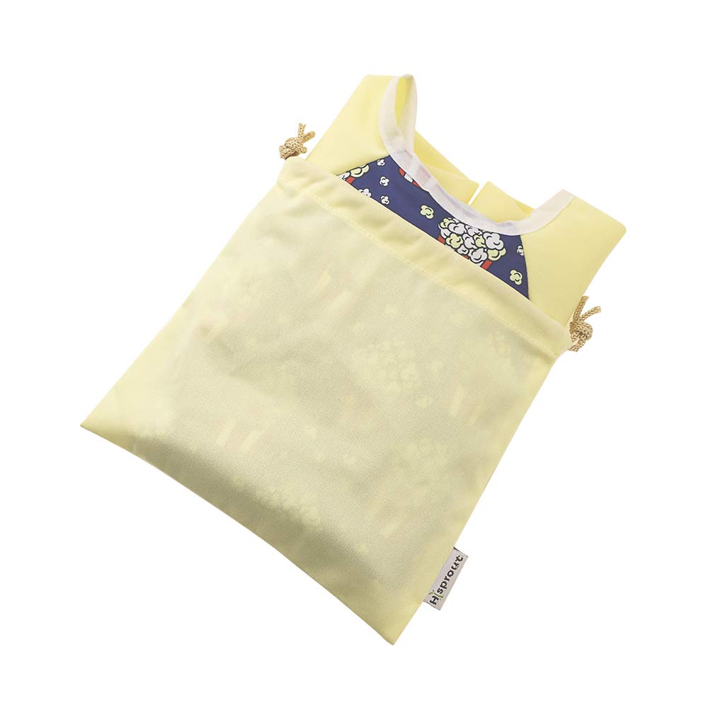 Hi Sprout Infant Toddler Baby Waterproof Sleeved Bib, Bib with Sleeves&Pocket, 6-24 Months (popcorn)