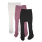 Techcity Baby Girls Tights Toddler Seamless Leggings Cable Knit Cotton Pants Stockings (Pack Of 3) (3 Pack Black White Purple, 1