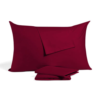 Toddler Travel Small Pillowcase 14X20 Burgundy Set Of 2 Zipper Closure 500 Thread Count 100% Soft Egyptian Cotton Decorative Nur