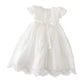 Glamulice Baby Girls Flower Christening Baptism Dress Formal Party Special Occasion Dresses For Toddler 3-6 Light Ivory White In