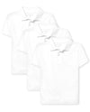 The Childrens Place Boys Short Sleeve Jersey Polo, Extra Soft, White 3 Pack, Medium