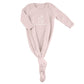 Stephan Baby Face to Face Collection Newborn Knotted Gown, Pink Bunnies, Oh Hey Baby, Fits 0-6 Months