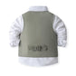 Toddler Baby Boys Gentleman Suit 3Pcs Outfits Long Sleeve Shirts & Gray Green Vest & Pants Tuxedo Wedding Birthday Party Set 3-4