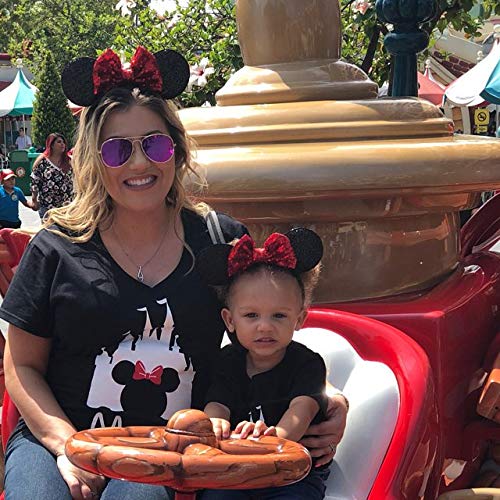 Clgift Sparkling Minnie Ears Collection: Red Sequined, Rainbow, Silver, Gold, And Blue Designs