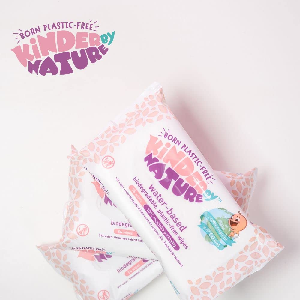 Jackson Reece Kinder By Nature Water-Based Baby Wipes - 56 Count (Case Of 12 Packs)