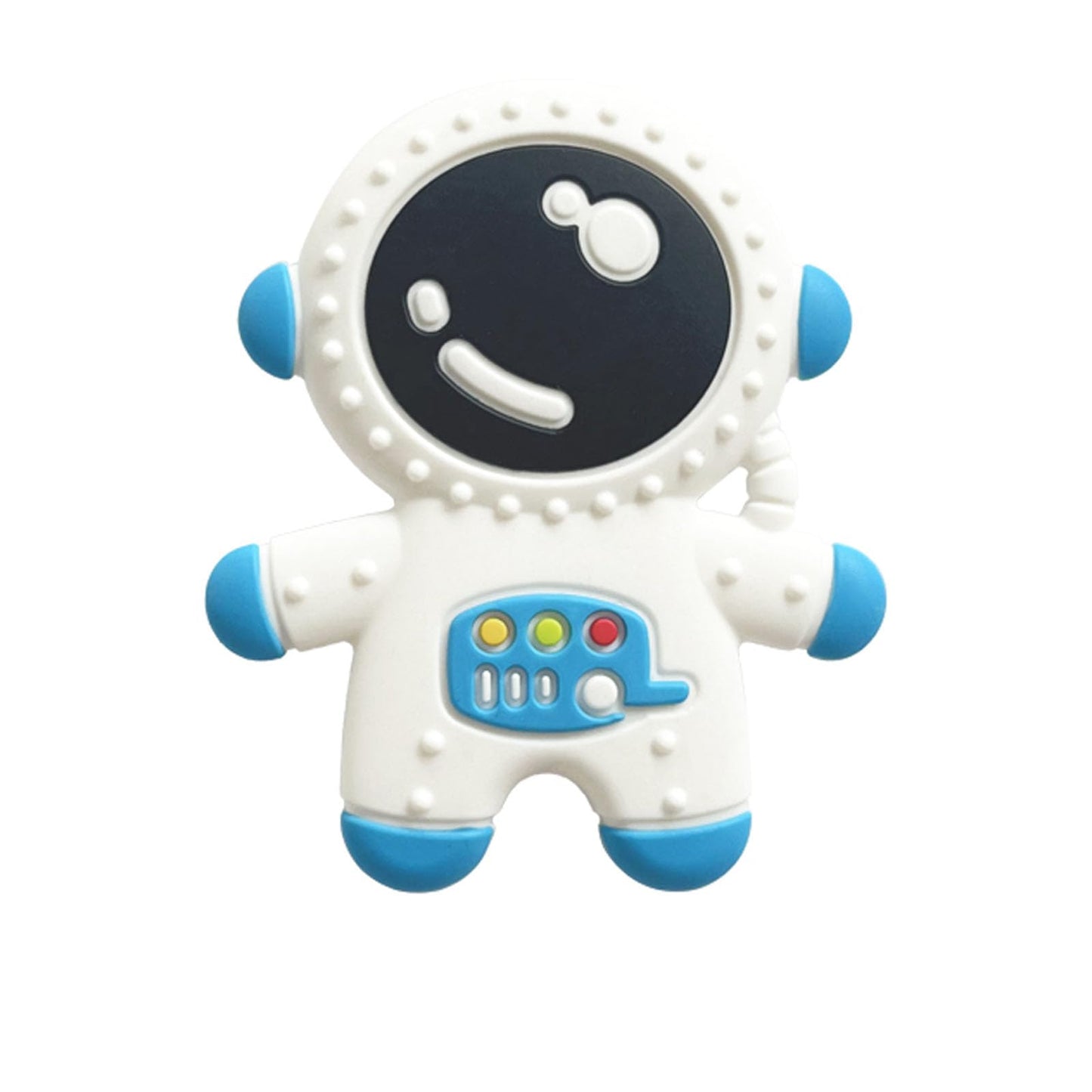 Cuxnoo Baby Teething Spaceman Toy for 3+ Months Infants Sucking, Food Grade Silicon Astronaut Styling Teether, BPA Free (Blue)