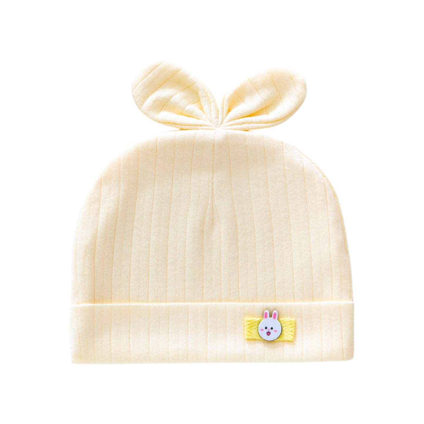 Syga Newborn Baby Fetal Cap, Pure Cotton Hat With Cute Bunny Design For 312 Months (In, Age, 0 Months, 6 Months, Yellow)