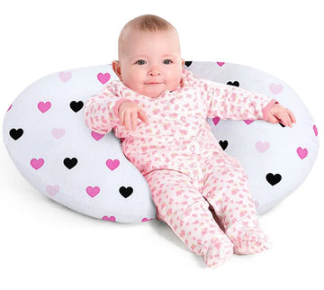 Nursing Pillow, Breast Feeding Pillows For Mom, Rose Red Hearts Soft Cover With Breathable Filling, Feeding Support Pillow For 0