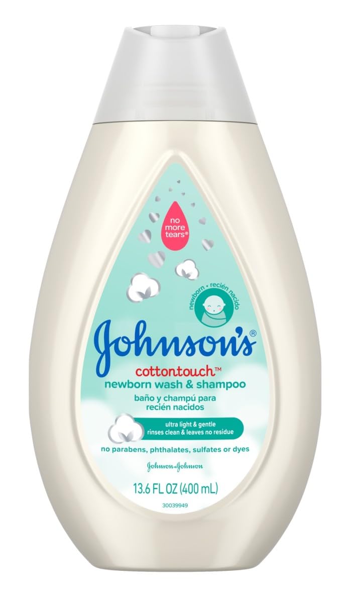 Johnsons Baby Cotton Touch Newborn Wash & Shampoo 13.6 Ounce (400Ml) (6 Pack)