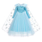Rexreii Girls Frozen Elsa Princess Dress Long Sleeves Halloween Costume Christmas Birthday Evening Party Ball Gown W/Accessories