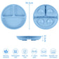 Vicloon Suction Plates, 2 Pcs Baby Toddler Plate Silicone, Bpa Free Divided Plate, Divided Plate Design,Silicone Grip Dish Micro