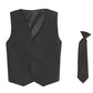 Vest And Clip On Baby Boy Necktie Set - Black - 4T