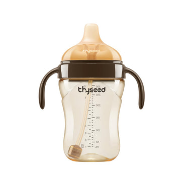 Thyseed Infant Spill Proof Weighted Straw Sippy Cups With Handles And Lids Breastfed Baby First Soft Spout Top Training Water Cu