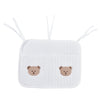 Eujgoov Crib Organizer Hanging, Soft Cotton Crib Bedside Organizer Hanging Bed Practical Storage bag for Cribs, Strollers, Table