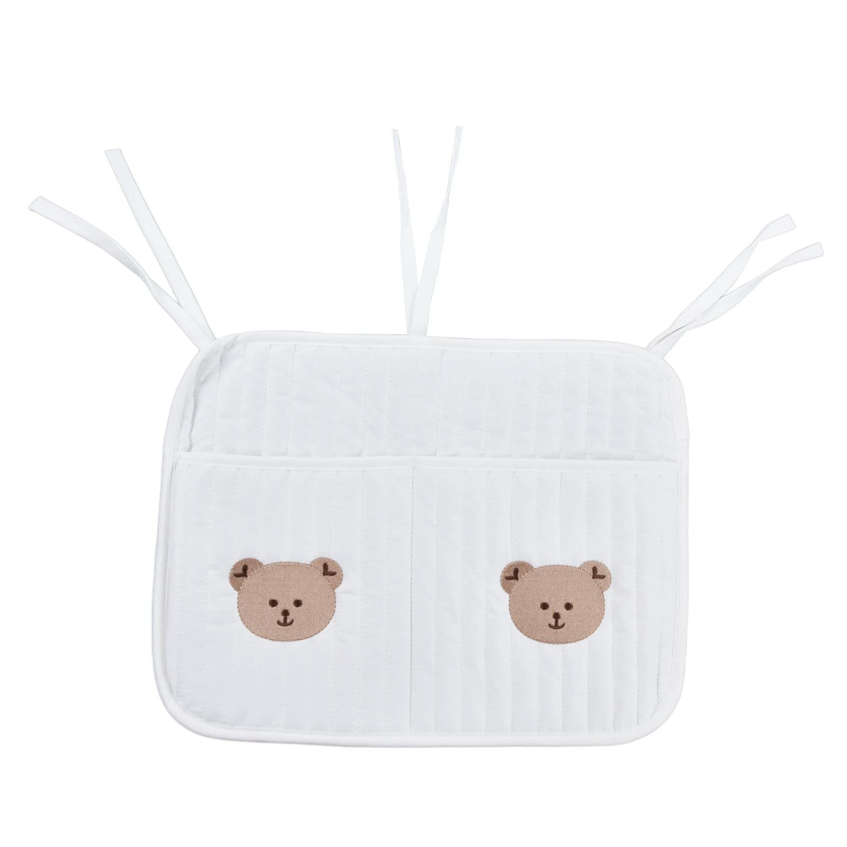 Eujgoov Crib Organizer Hanging, Soft Cotton Crib Bedside Organizer Hanging Bed Practical Storage bag for Cribs, Strollers, Table