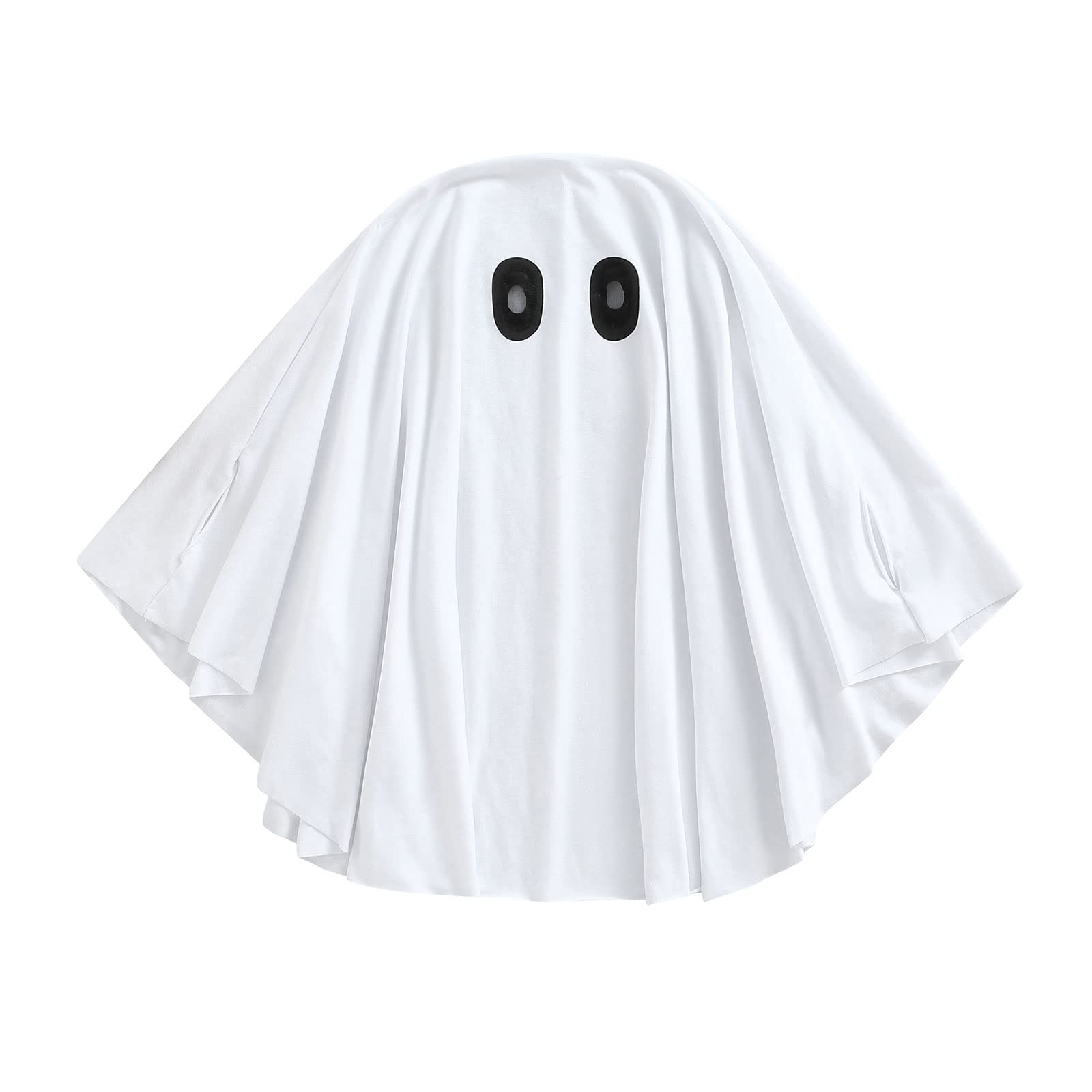 Ayalinggo Toddler Ghost Costume Child Kids Halloween Poncho Boo Outfit White Sheet Cloak Cape Cosplay Performance Clothes (A She