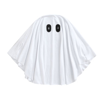Ayalinggo Toddler Ghost Costume Child Kids Halloween Poncho Boo Outfit White Sheet Cloak Cape Cosplay Performance Clothes (A She
