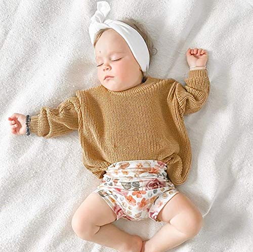 Infant Toddler Baby Girl Boy Knit Sweater Pullover Sweatshirt Warm Long Sleeve Shirt Tops Knitted Fall Winter Clothes (Yellow, 3