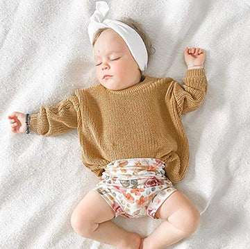 Infant Toddler Baby Girl Boy Knit Sweater Pullover Sweatshirt Warm Long Sleeve Shirt Tops Knitted Fall Winter Clothes (Yellow, 3