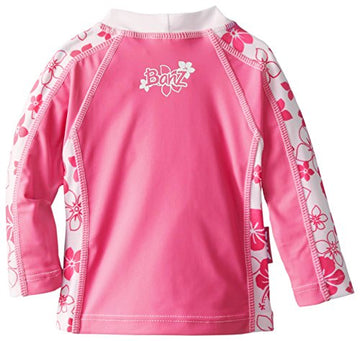 Baby Banz Girls' Upf 50+ Long Sleeve Rash Guard, Pink Floral, 6-12 Months