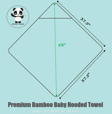 Hiphop Panda X - Large Bamboo Bath Towel For Toddler And Kids - Hooded Bath Towels With Ears For Babies - Super Absorbent - Perf