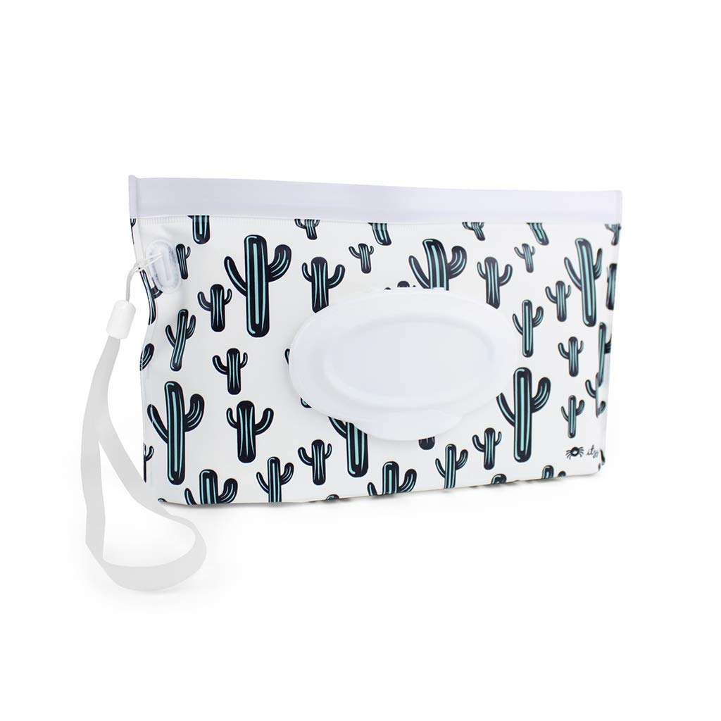 Itzy Ritzy Travel Wipes Case - Reusable Wipe Pouch - Take & Travel Pouch Holds Up To 30 Wet Wipes, Includes Silicone Wristlet St