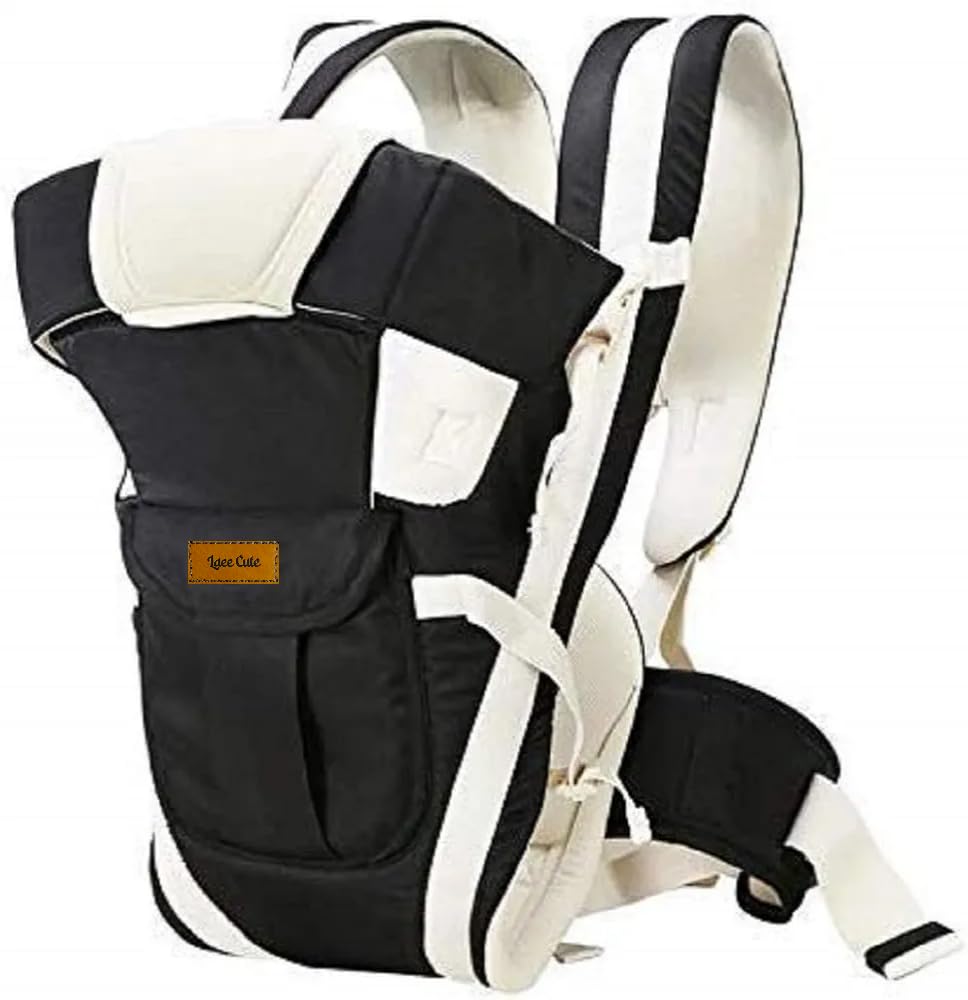 Laee cute Baby Carrier Bag/Adjustable Hands Free 4 in 1 Baby/Baby sefty Belt/Child Safety (Black 4 in 1)