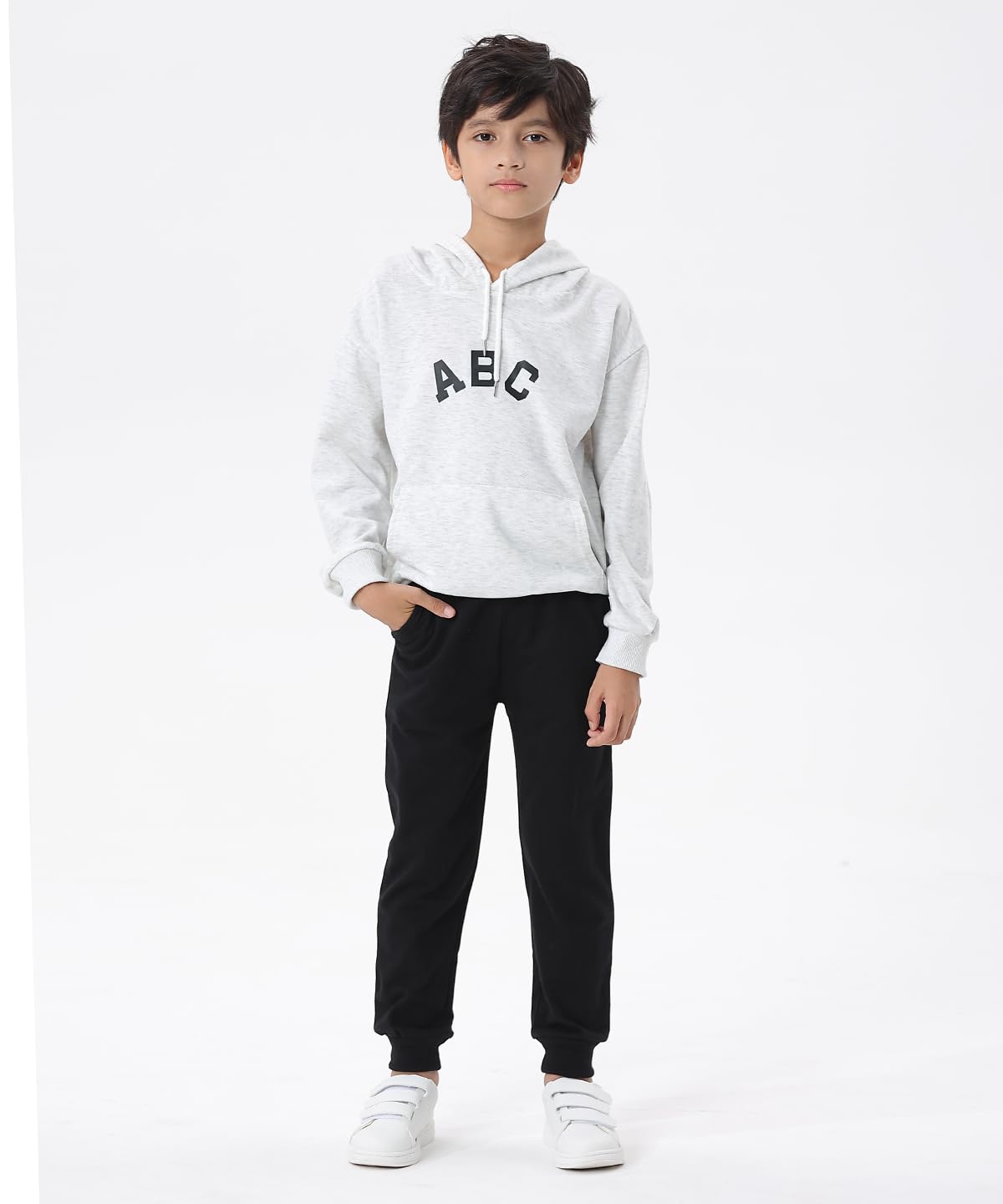 Gfqlong Toddler Boys 2 Pack Cotton Sweatpants,Kids Solid Pull On Jogger Pants With Pockets,Navy Blue+Dark Grey 7-8 Years