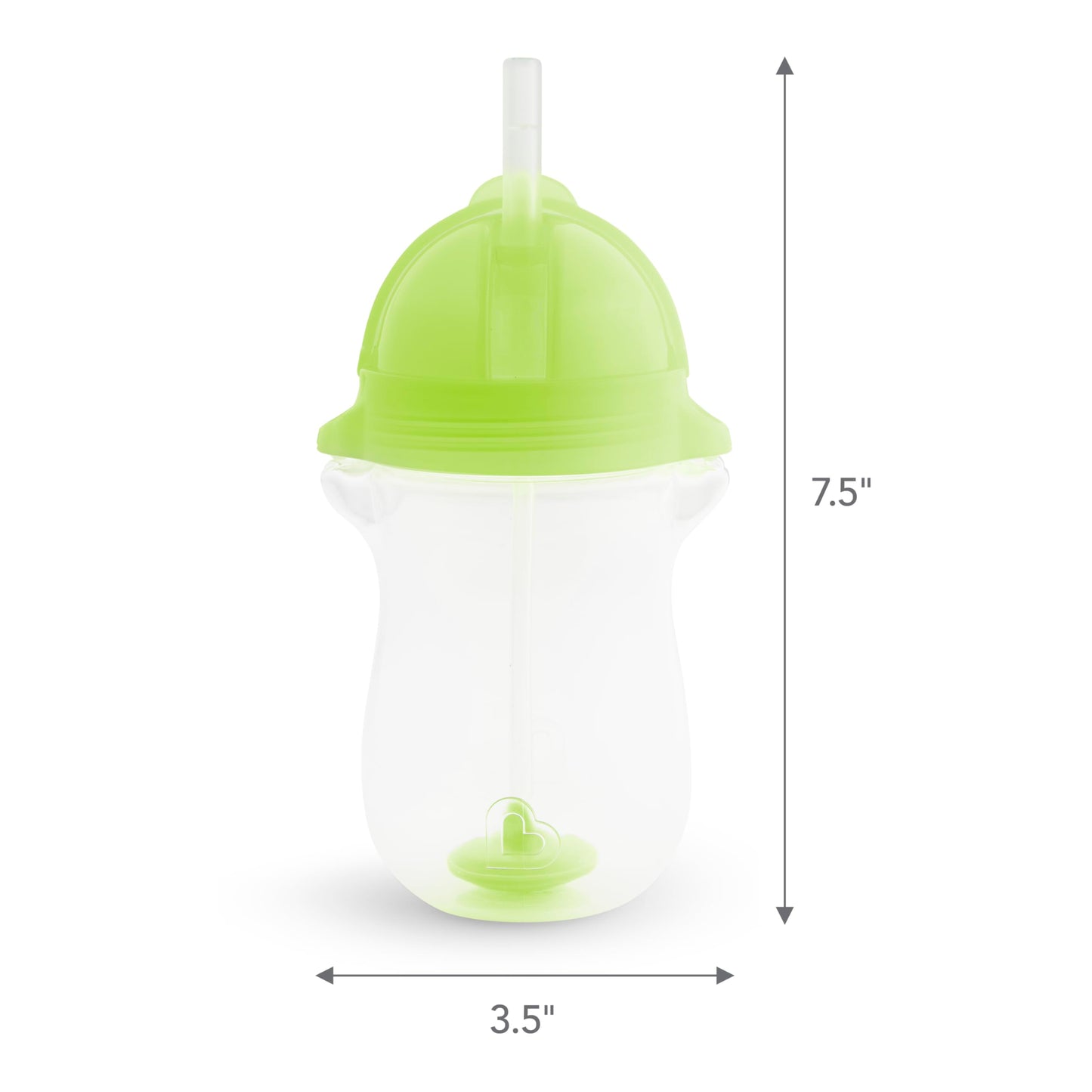 Munchkin Any Angle Weighted Toddler Straw Cup With Click Lock Lid, 10 Ounce, 2 Pack, Blue/Green
