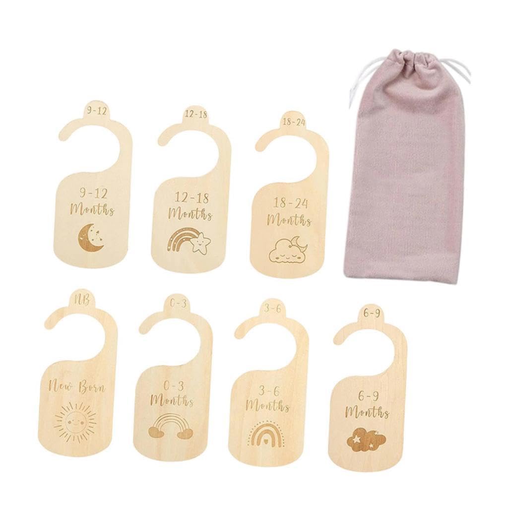 ATORSE 7 Pieces Infant Wardrobe Divider Label Hanging Clothes Dividers for Wardrobe